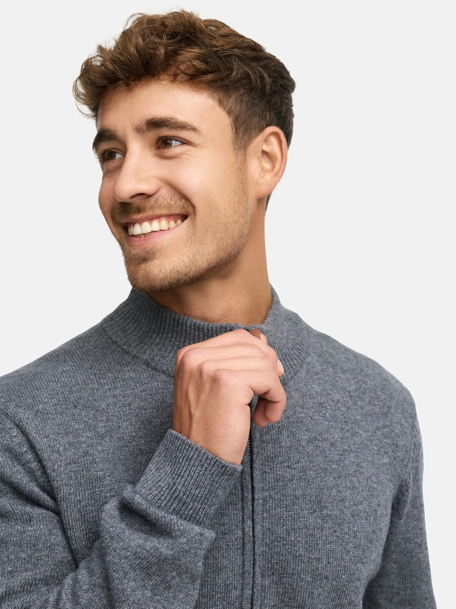 Indicode Herren Strickjacke - INMargous Cardigan in anthrazit