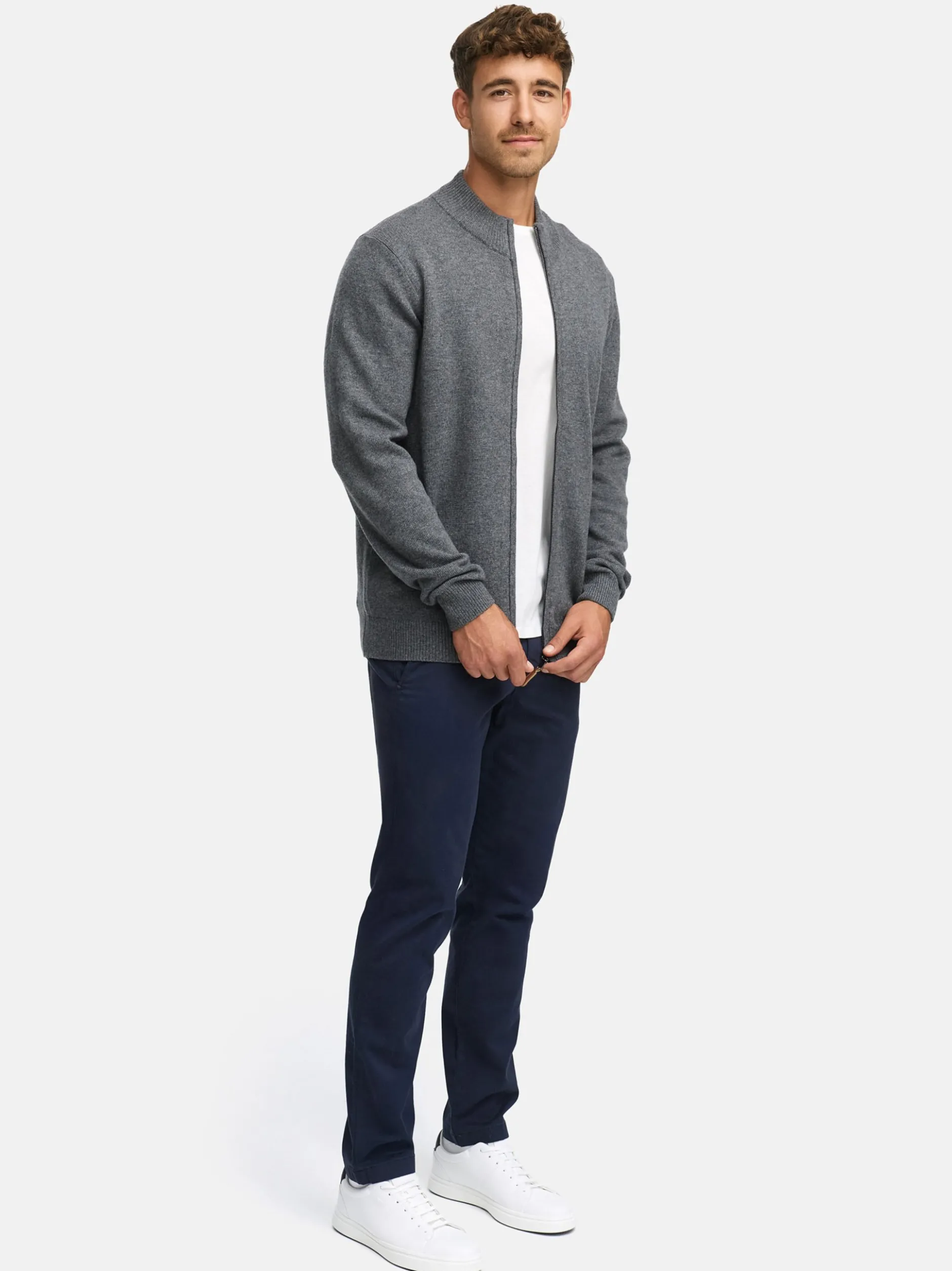 Indicode Herren Strickjacke - INMargous Cardigan in anthrazit