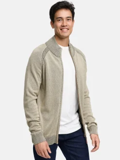 Indicode Herren Strickjacke - INMassum Cardigan in beige grau