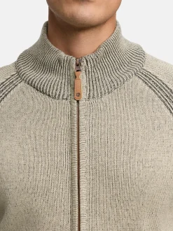Indicode Herren Strickjacke - INMassum Cardigan in beige grau