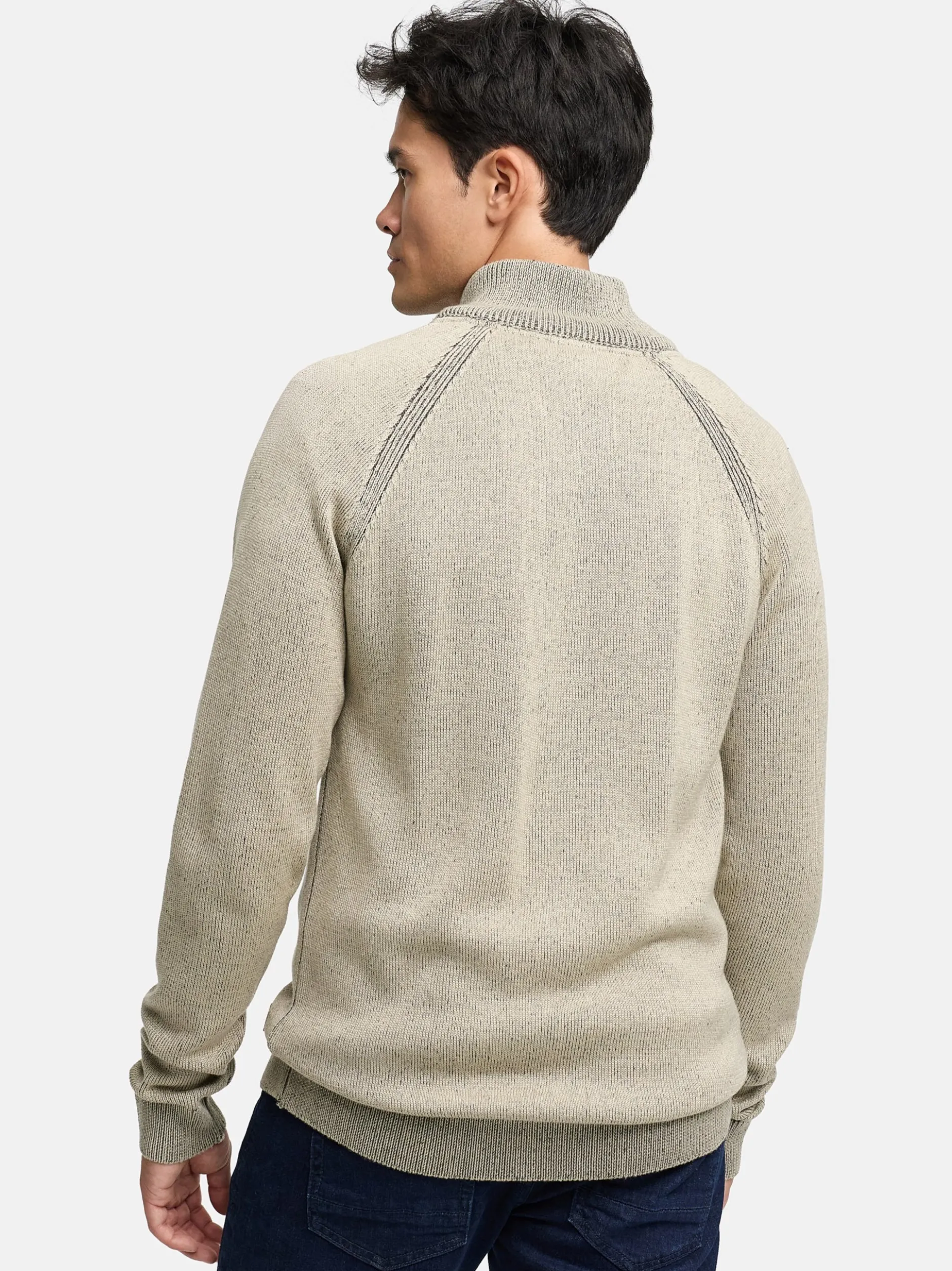 Indicode Herren Strickjacke - INMassum Cardigan in beige grau