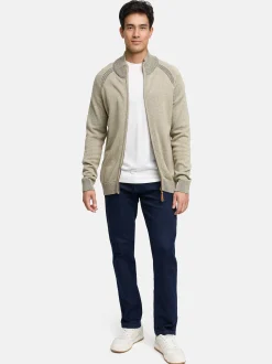 Indicode Herren Strickjacke - INMassum Cardigan in beige grau