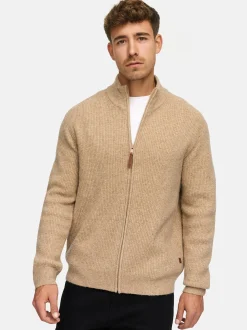 Indicode Herren Strickjacke - INPeace Cardigan in beige