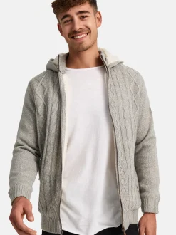 Indicode Herren Strickjacke - INRandolph in hellgrau grau