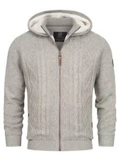 Indicode Herren Strickjacke - INRandolph in hellgrau grau