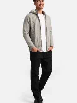 Indicode Herren Strickjacke - INRandolph in hellgrau grau