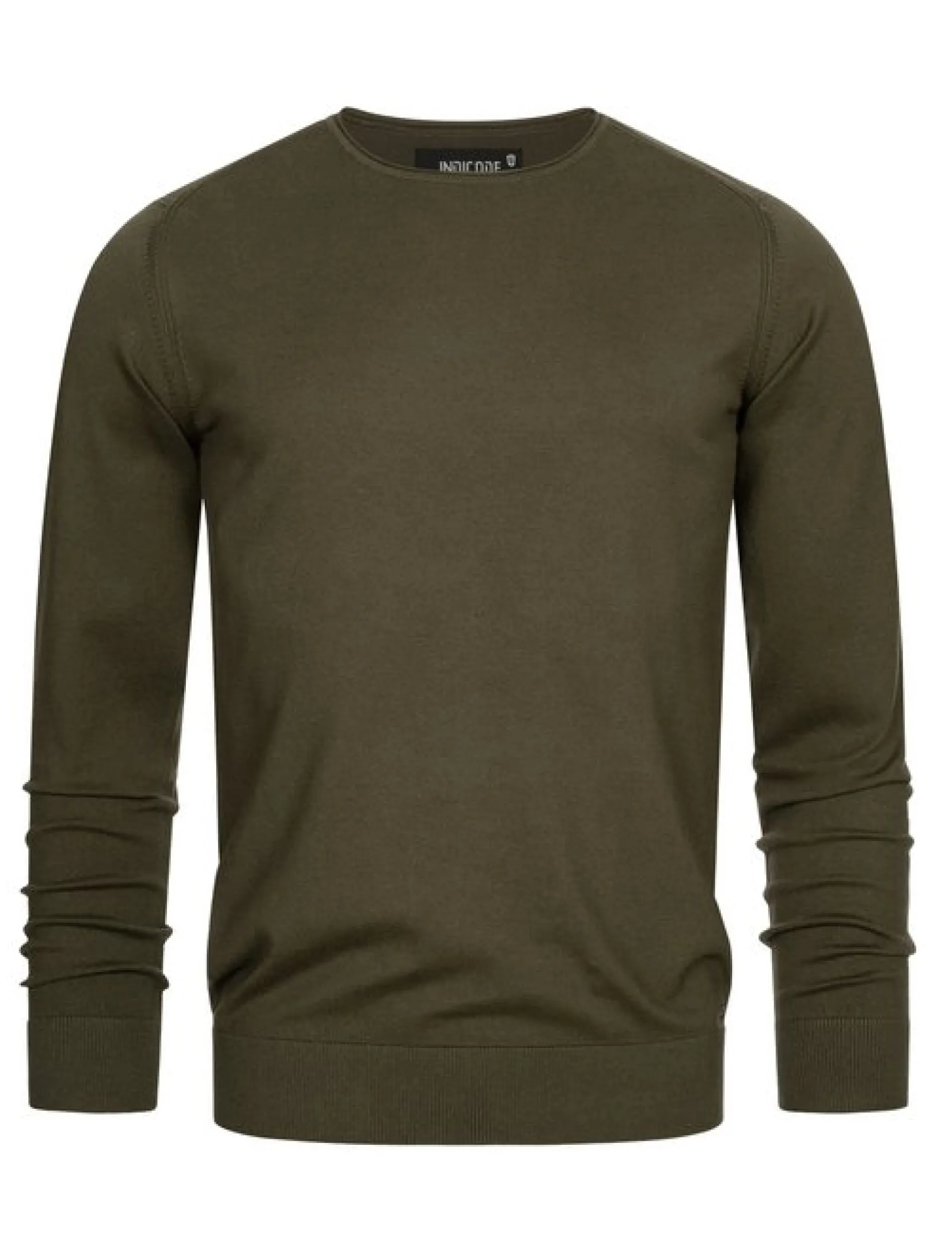 Indicode Herren Strickpullover - Gamal in khaki