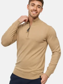 Indicode Herren Strickpullover - Gore in beige sand