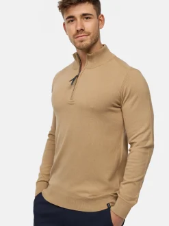 Indicode Herren Strickpullover - Gore in beige sand