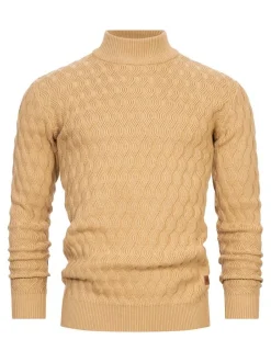 Indicode Herren Strickpullover - INAlpha in beige sand