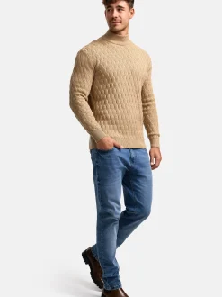Indicode Herren Strickpullover - INAlpha in beige sand