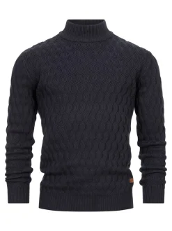 Indicode Herren Strickpullover - INAlpha in blau marine