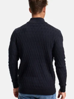 Indicode Herren Strickpullover - INAlpha in blau marine