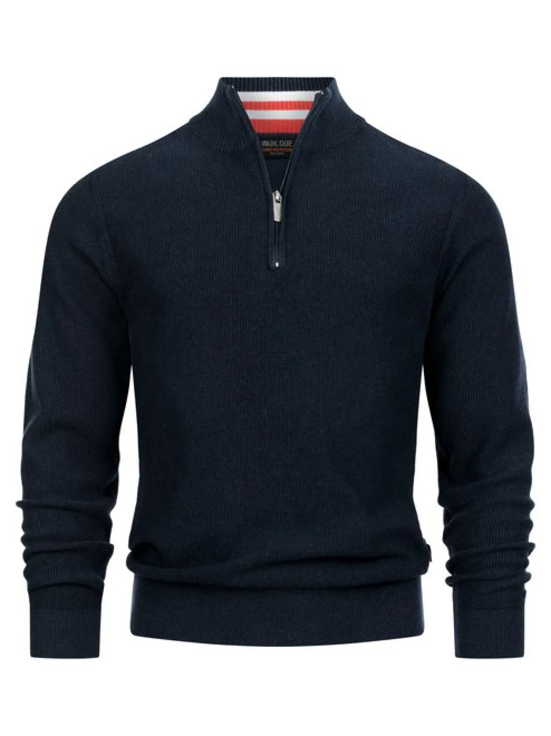 Indicode Herren Strickpullover - INBull in blau