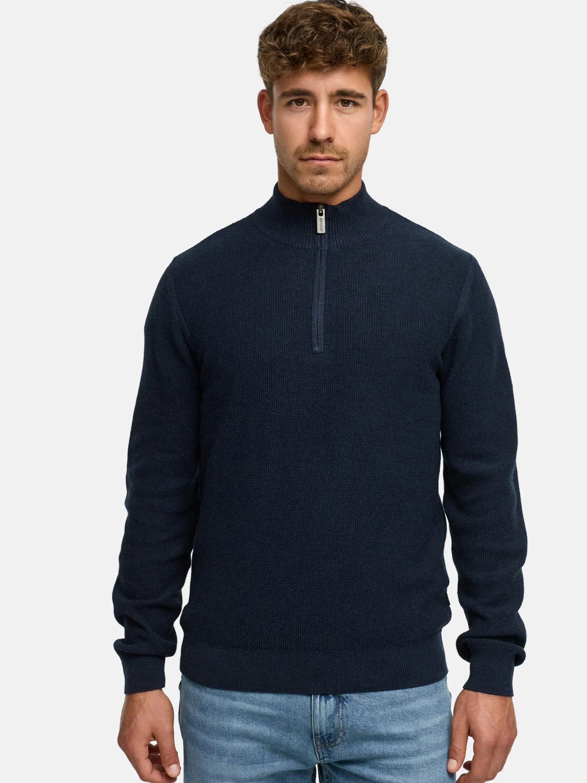 Indicode Herren Strickpullover - INBull in blau