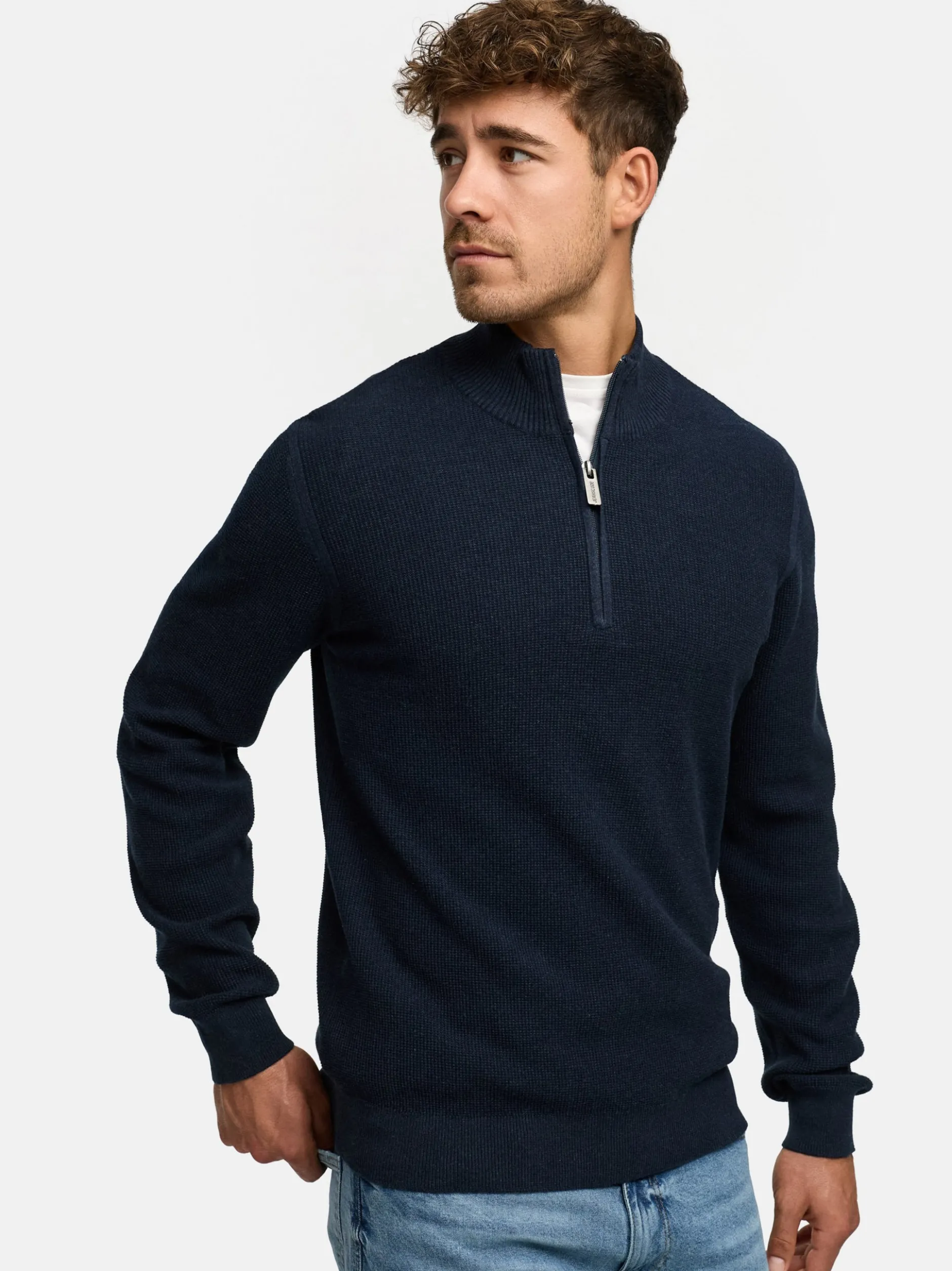 Indicode Herren Strickpullover - INBull in blau