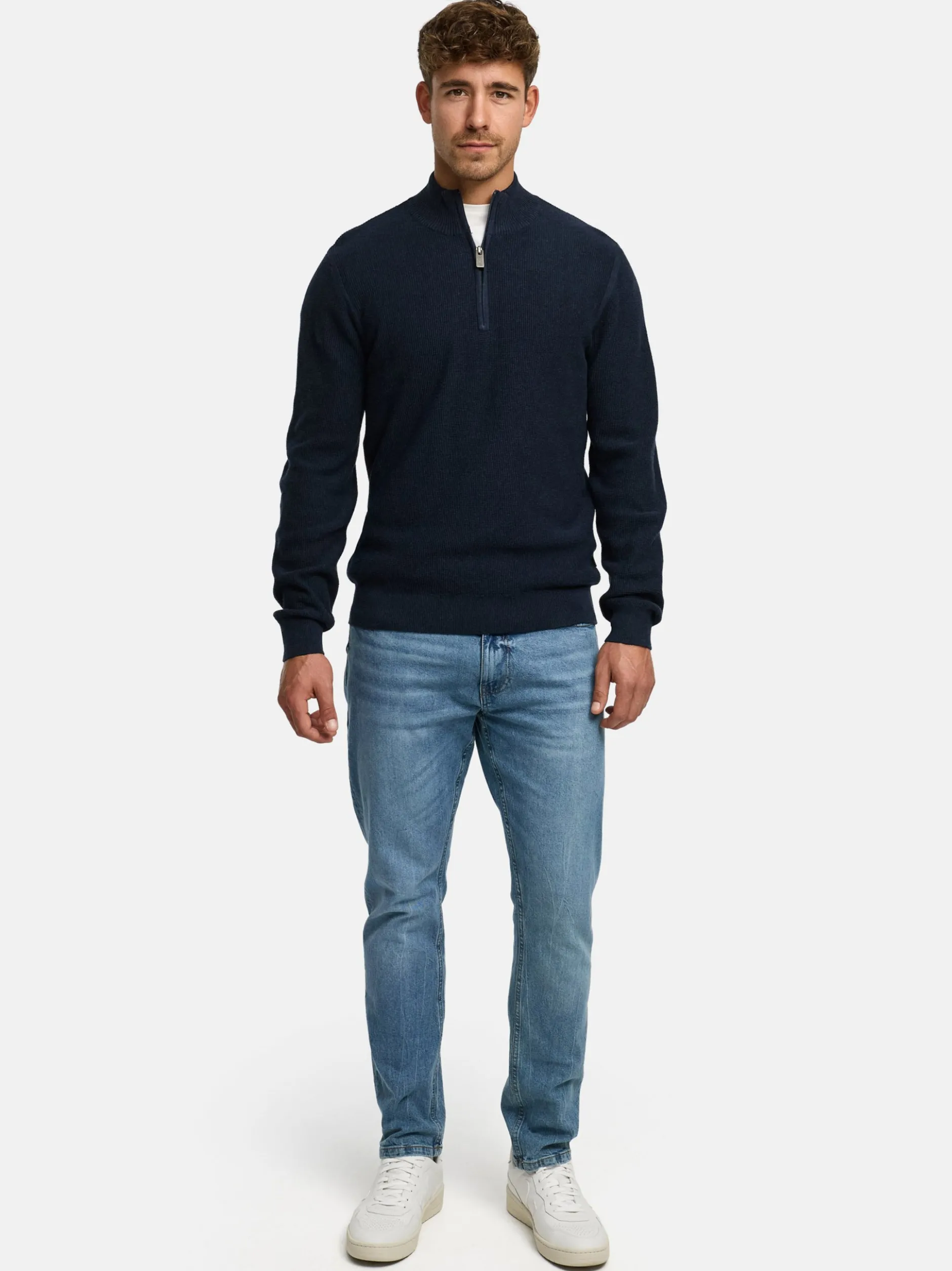Indicode Herren Strickpullover - INBull in blau