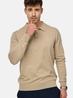Indicode Herren Strickpullover - INChips in beige sand