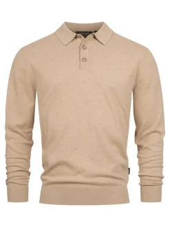 Indicode Herren Strickpullover - INChips in beige sand