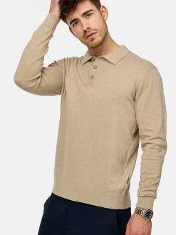 Indicode Herren Strickpullover - INChips in beige sand