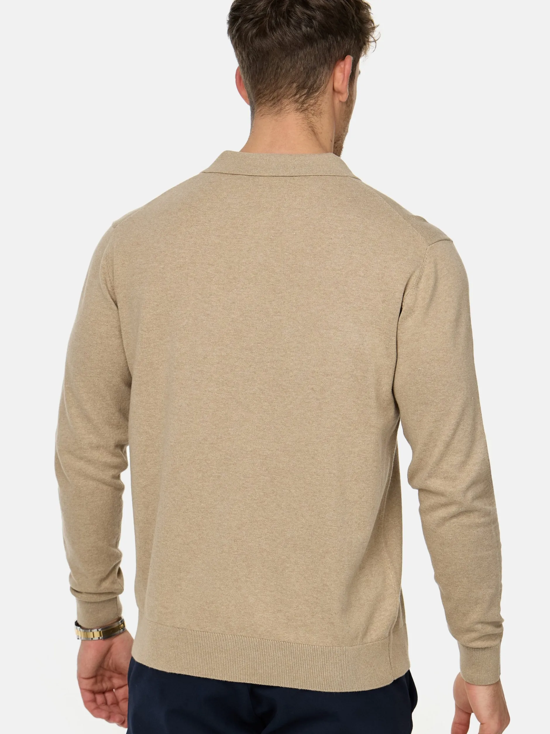 Indicode Herren Strickpullover - INChips in beige sand