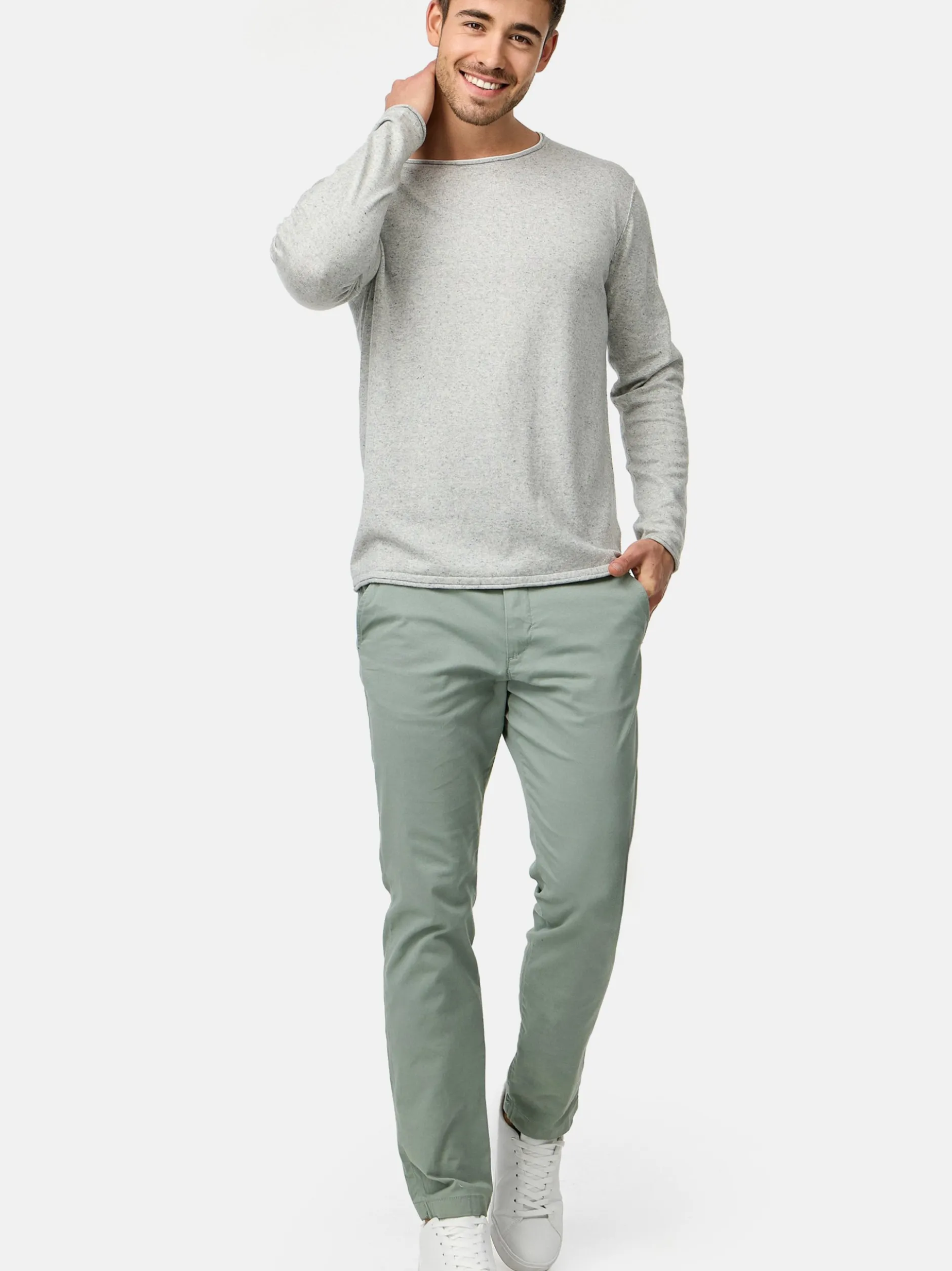 Indicode Herren Strickpullover - INCooper in grau marine