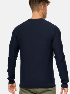 Indicode Herren Strickpullover - INLourdes in blau marine