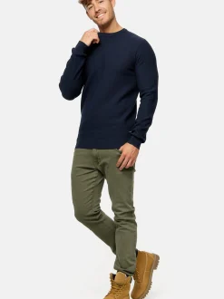 Indicode Herren Strickpullover - INLourdes in blau marine