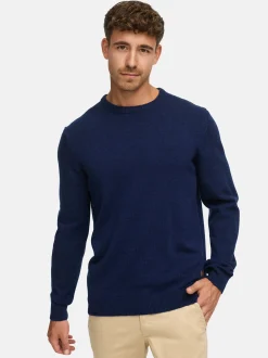 Indicode Herren Strickpullover - INMargous o-neck in blau