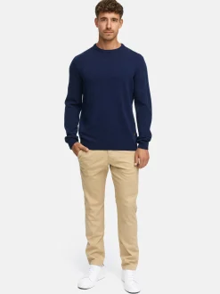 Indicode Herren Strickpullover - INMargous o-neck in blau