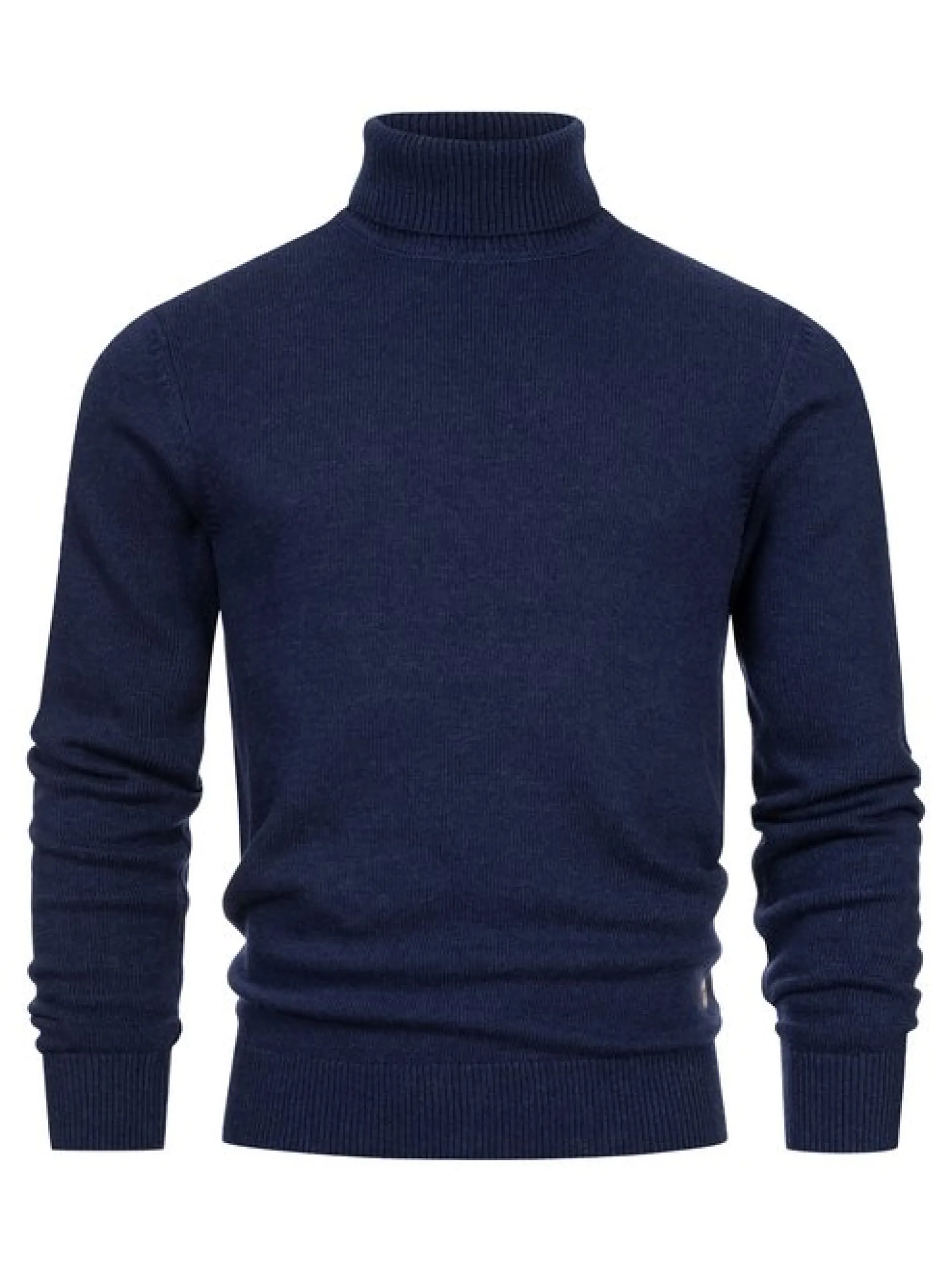 Indicode Herren Strickpullover - INMargous Roll Neck in blau