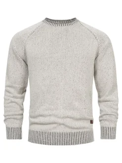 Indicode Herren Strickpullover - INMassum in beige grau
