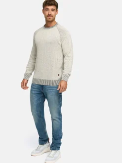 Indicode Herren Strickpullover - INMassum in beige grau