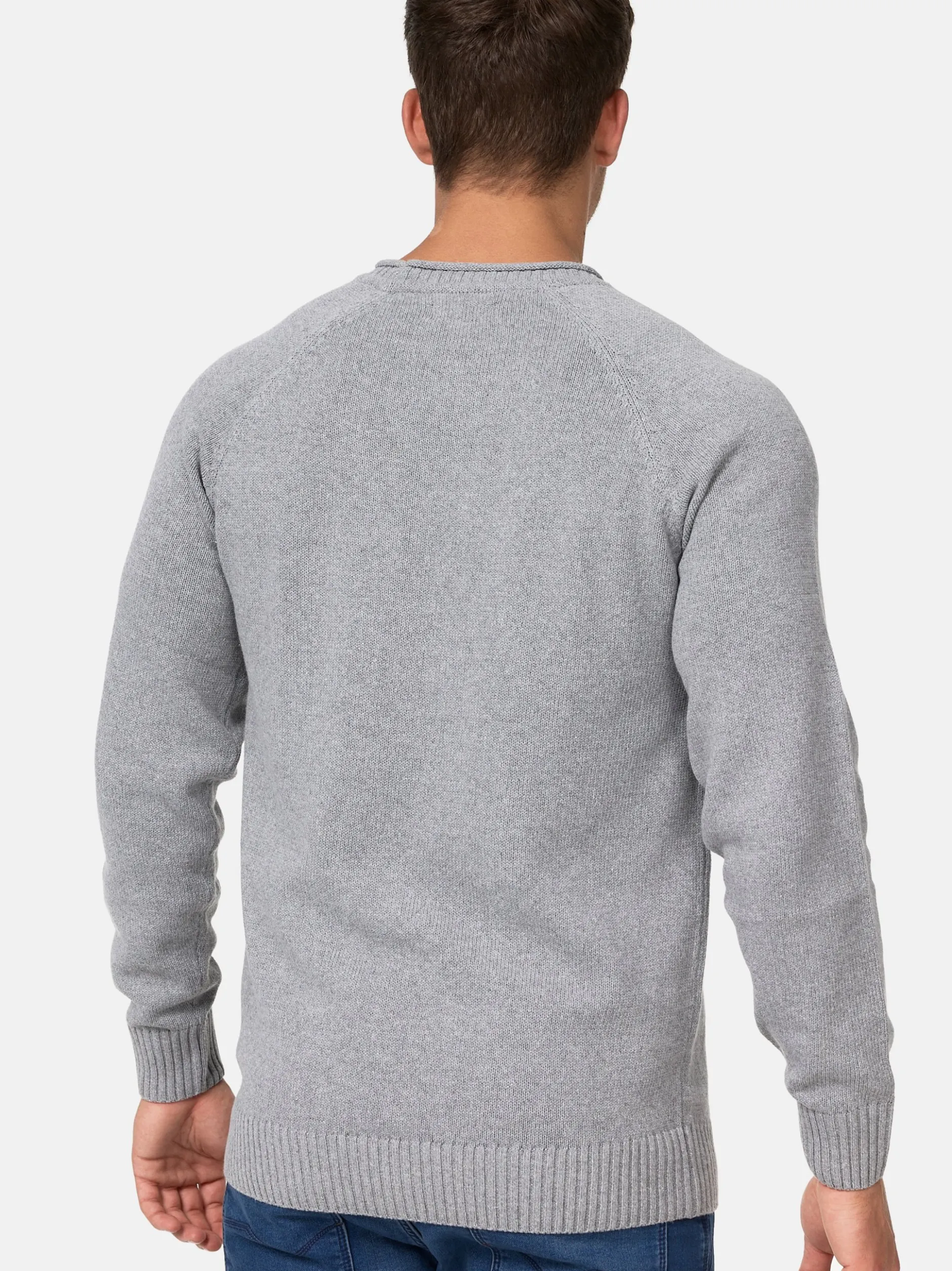 Indicode Herren Strickpullover - INMassum in hellgrau