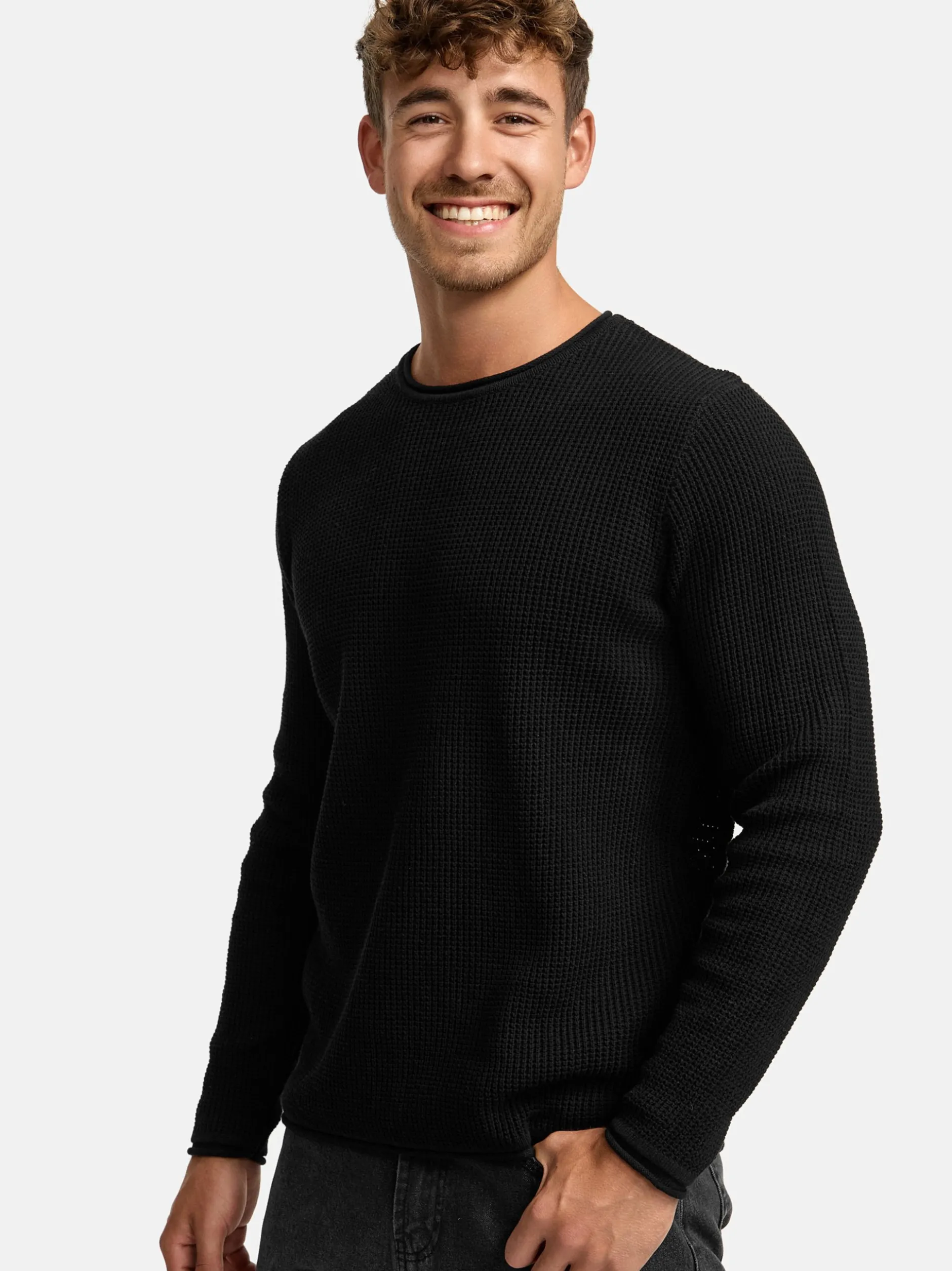 Indicode Herren Strickpullover - INPetri in schwarz
