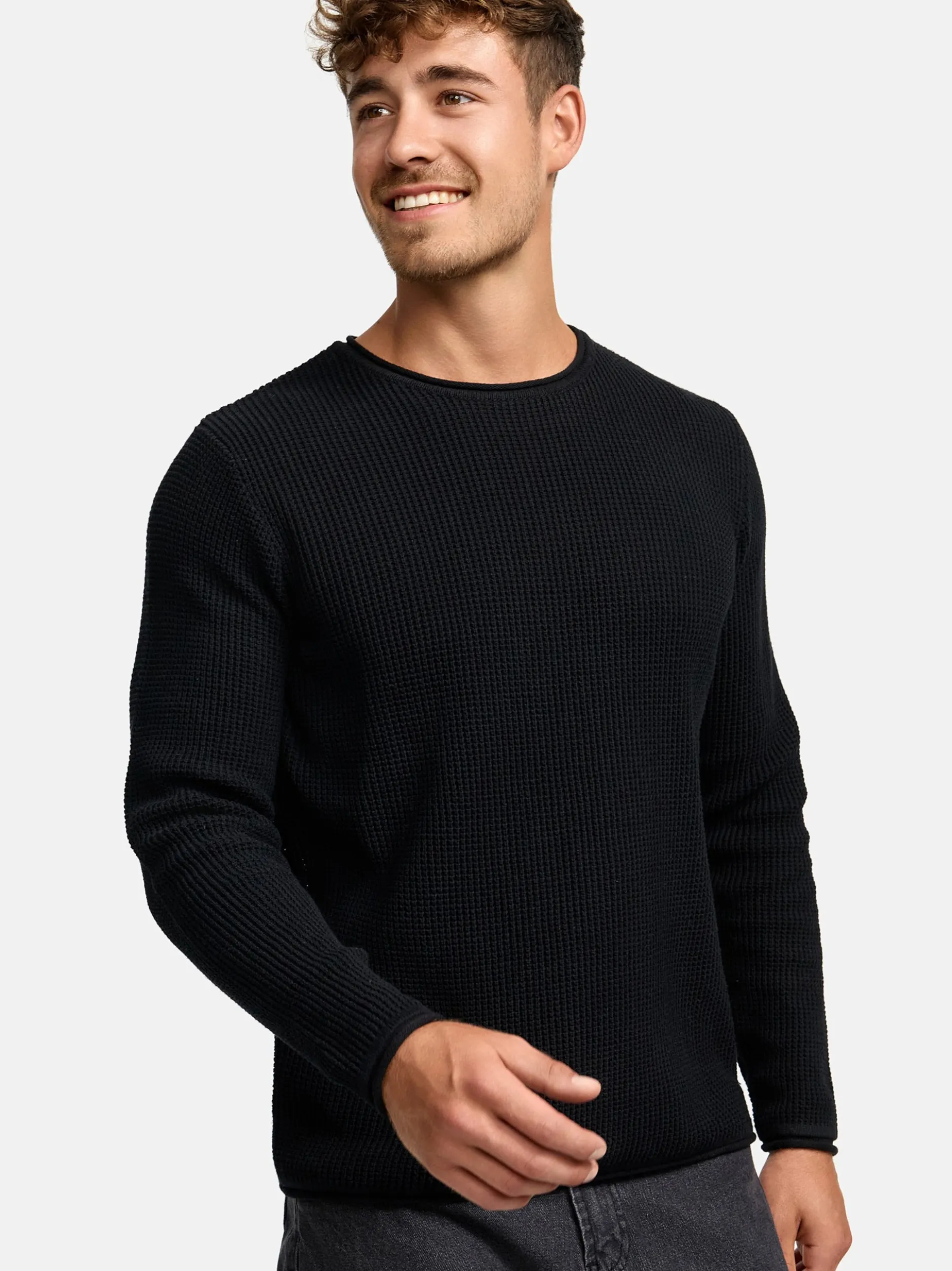 Indicode Herren Strickpullover - INPetri in schwarz