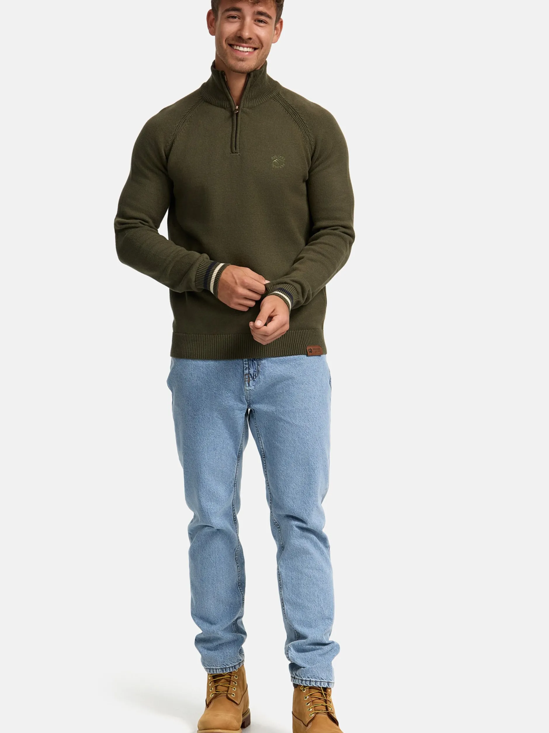 Indicode Herren Strickpullover - INSwift in khaki