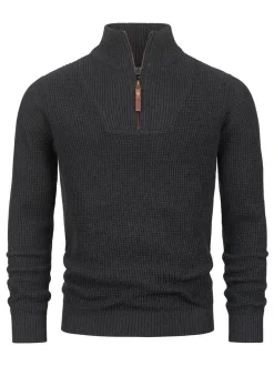 Indicode Herren Strickpullover - INYassip in anthrazit