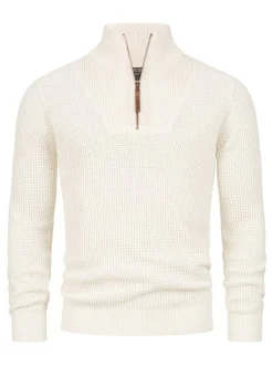 Indicode Herren Strickpullover - INYassip in vanille weiß