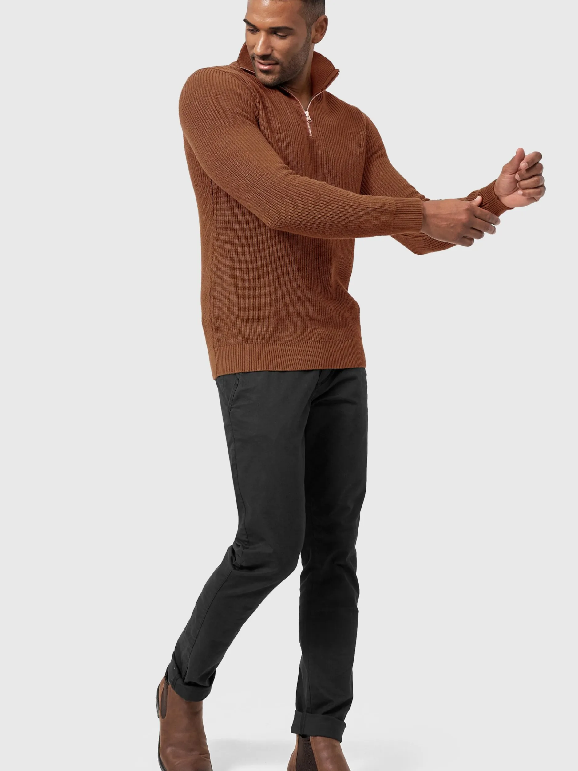 Indicode Herren Strickpullover - Mayer in braun