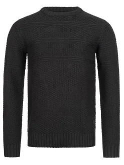 Indicode Herren Strickpullover - Mirek in schwarz