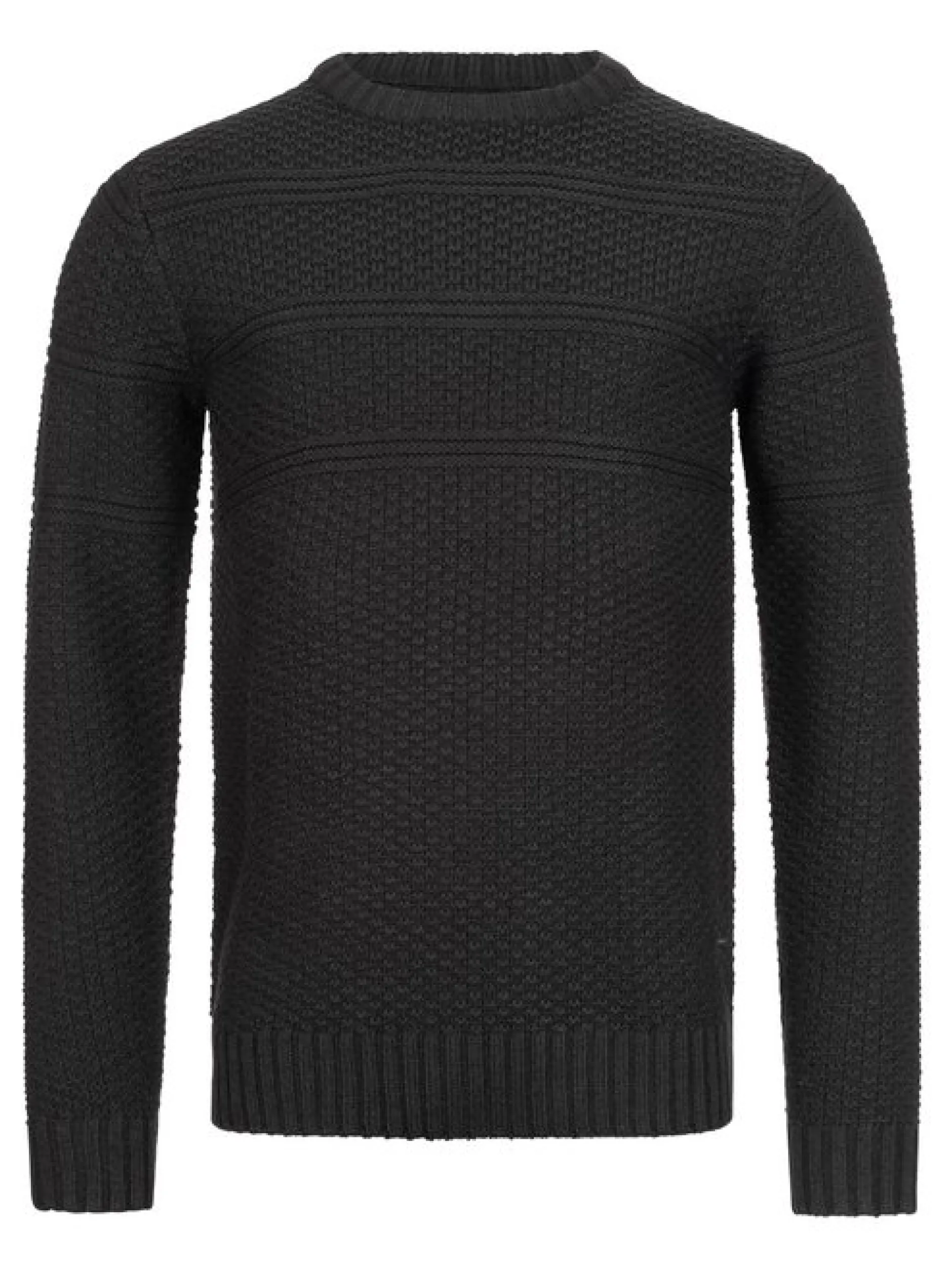 Indicode Herren Strickpullover - Mirek in schwarz