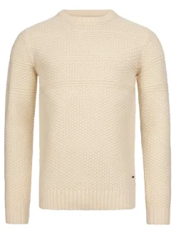 Indicode Herren Strickpullover - Mirek in vanille weiß