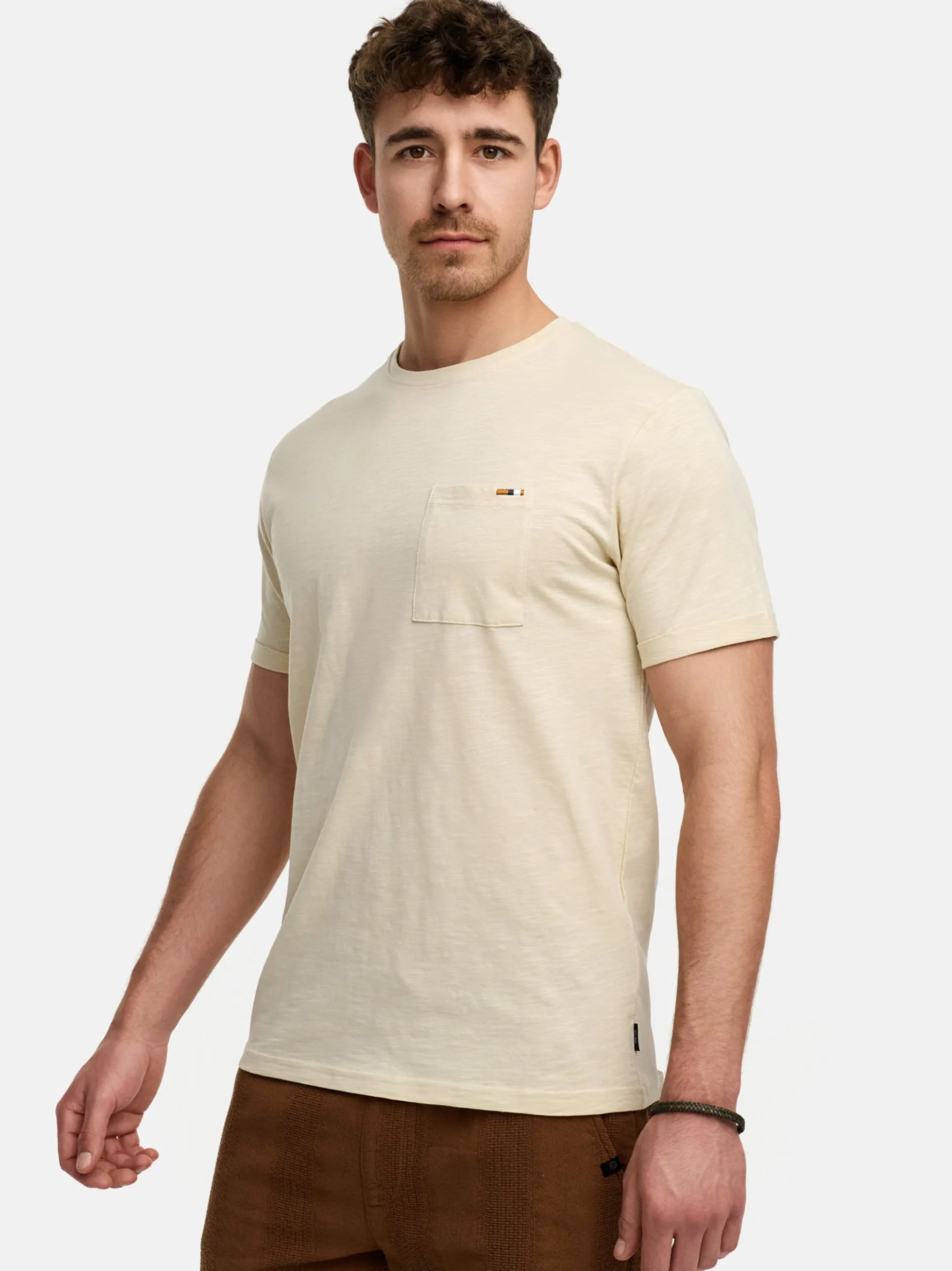 Indicode Herren T-Shirt - INAndorra in beige sand
