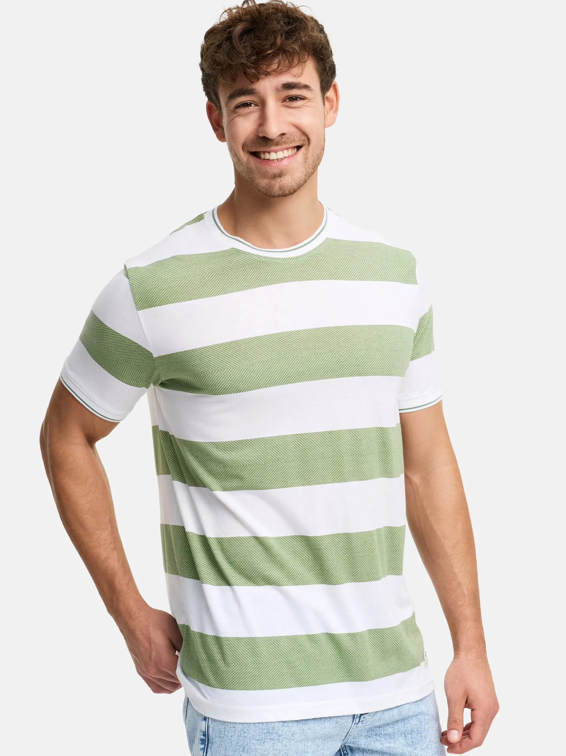 Indicode Herren T-Shirt - INAriba in grün weiß