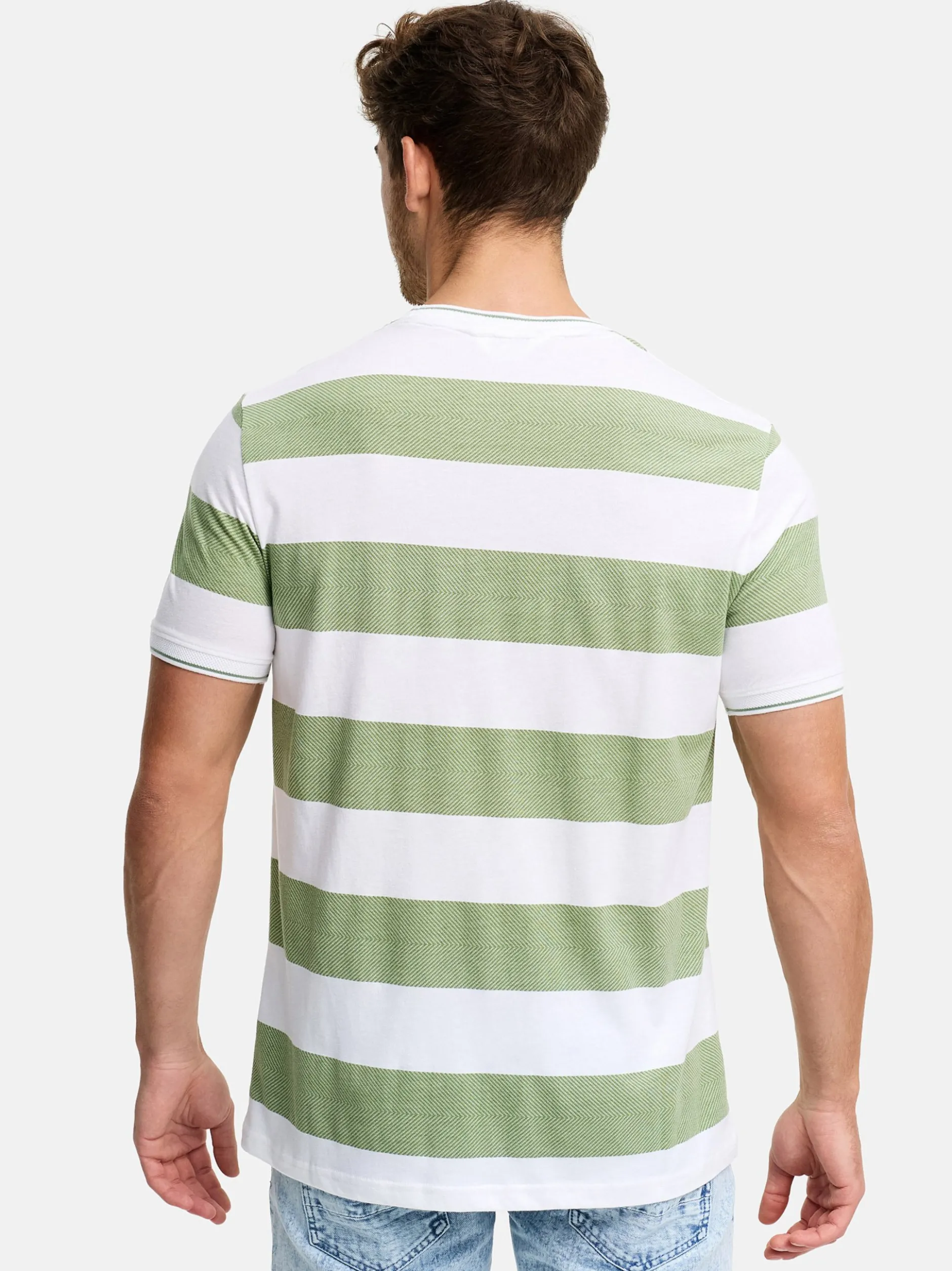 Indicode Herren T-Shirt - INAriba in grün weiß
