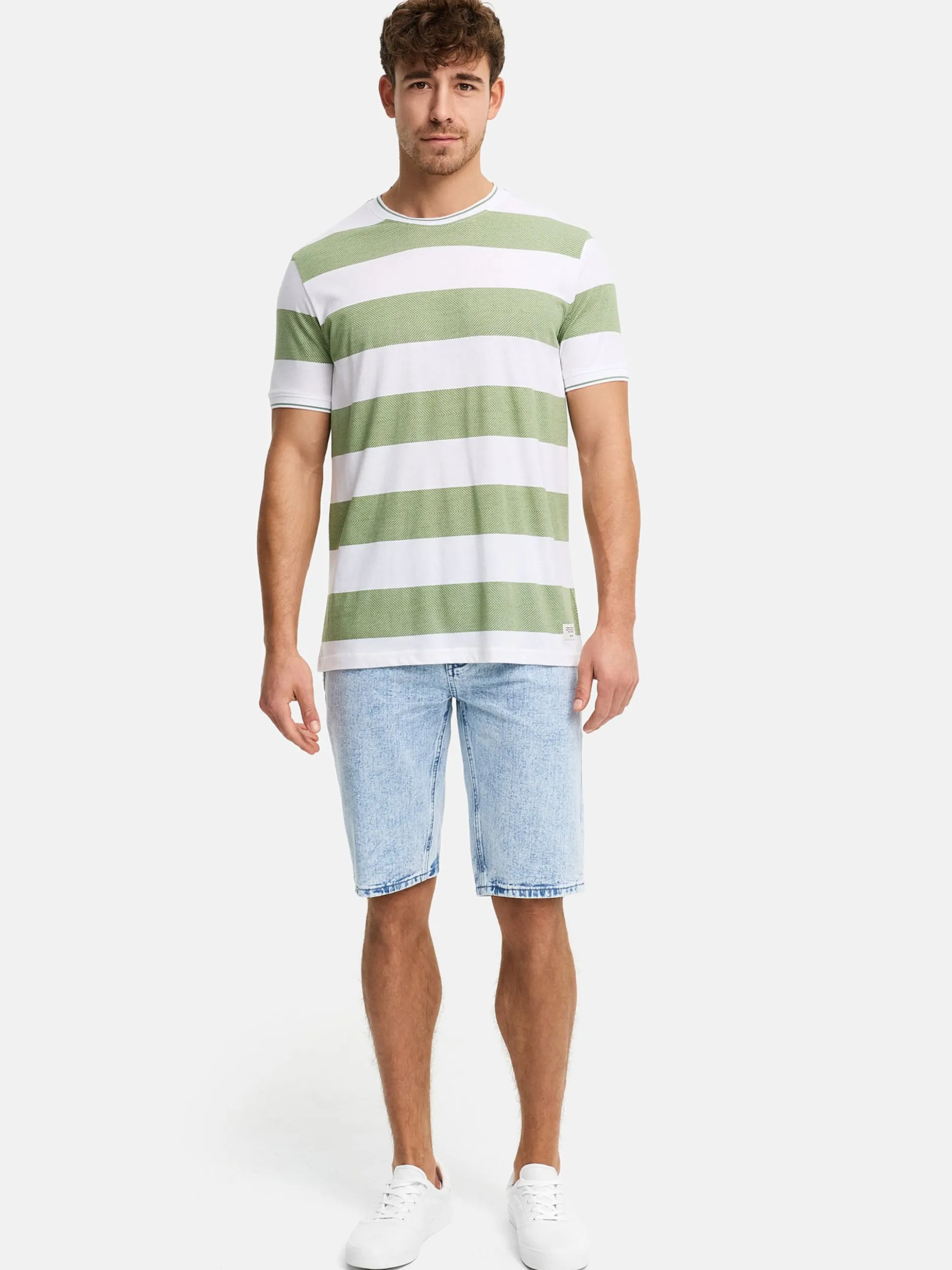 Indicode Herren T-Shirt - INAriba in grün weiß