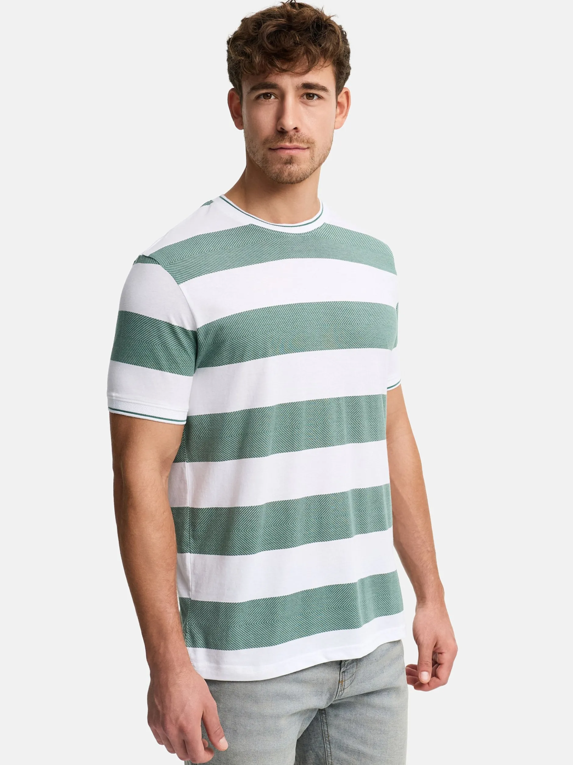Indicode Herren T-Shirt - INAriba in grün weiß