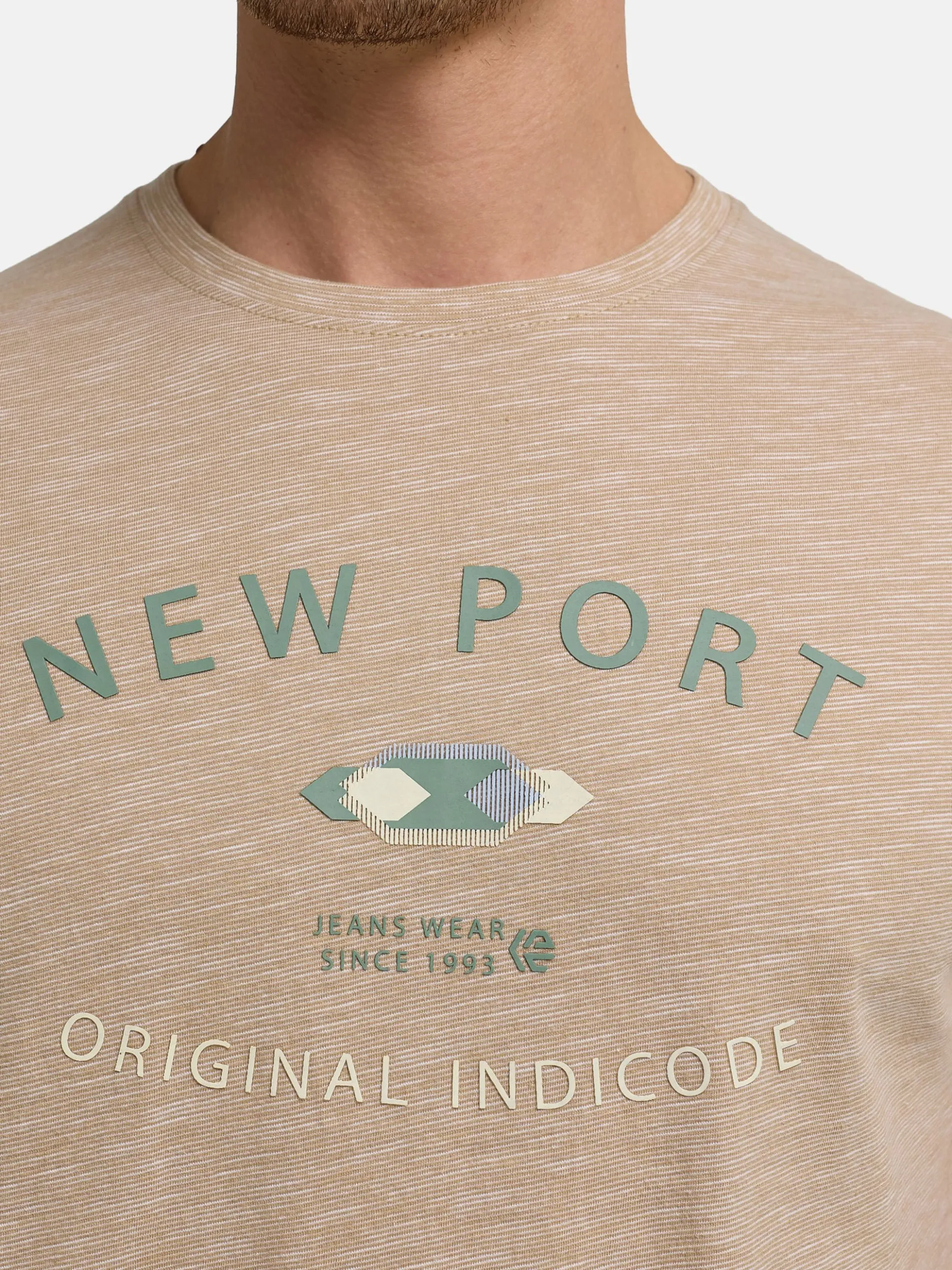 Indicode Herren T-Shirt - INHips in beige sand