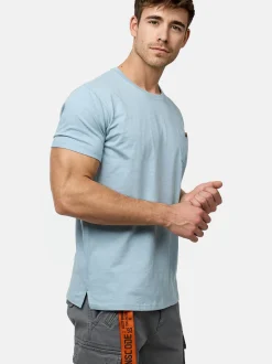 Indicode Herren T-Shirt - INJon in blue stone cognac